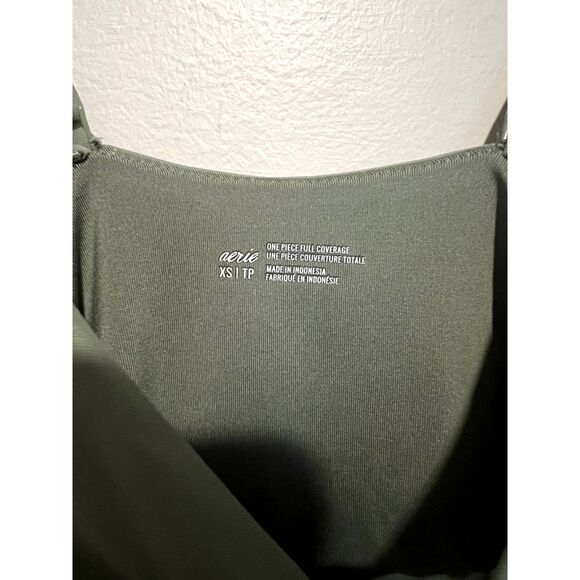 NWT Aerie Wrap Full Coverage One Piece Swimsuit Olive Size XS - Picture 6 of 9
